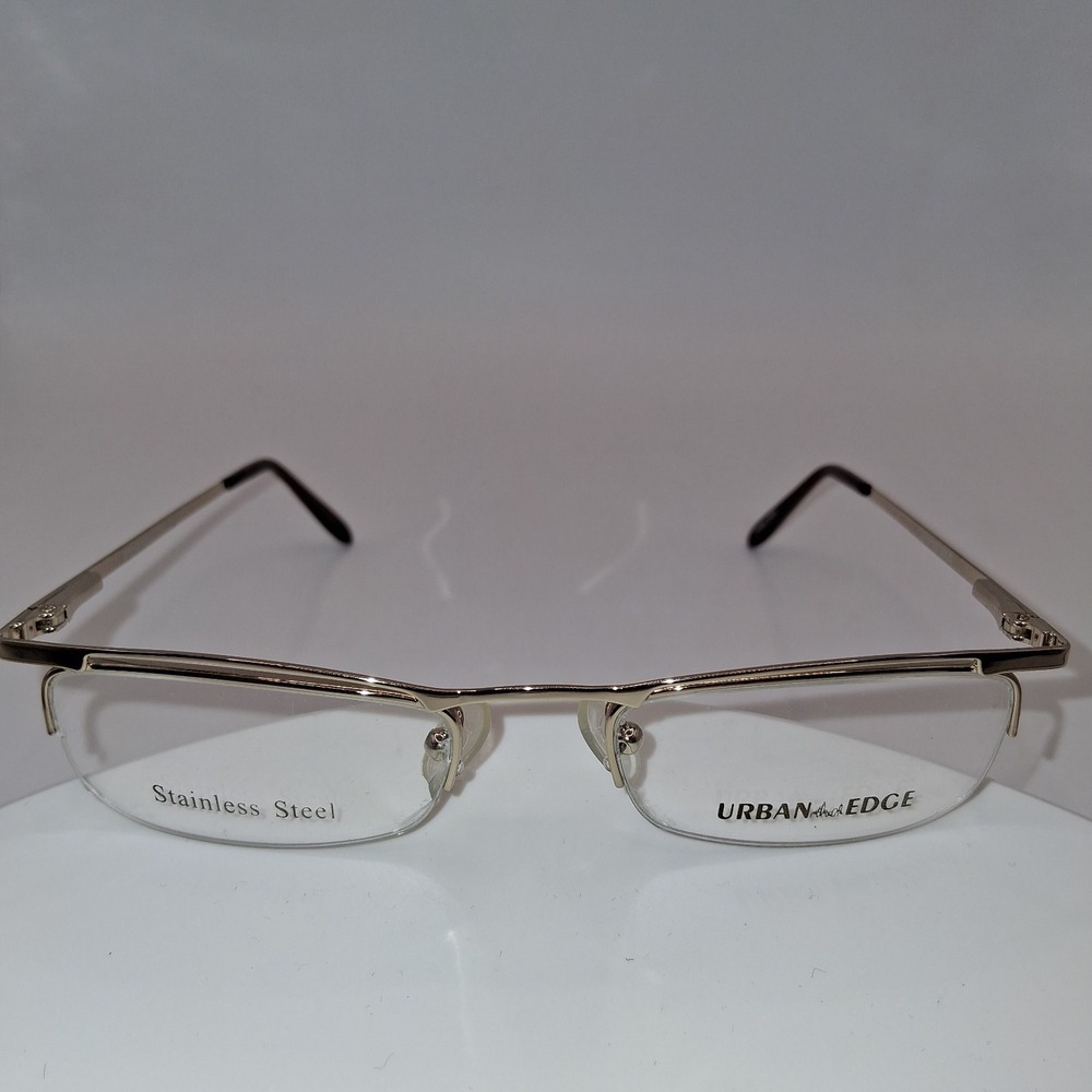 URBAN EDGE 7312 Stainless Steel Eyeglass/Glasses Frames 50-18-145 Gold NEW